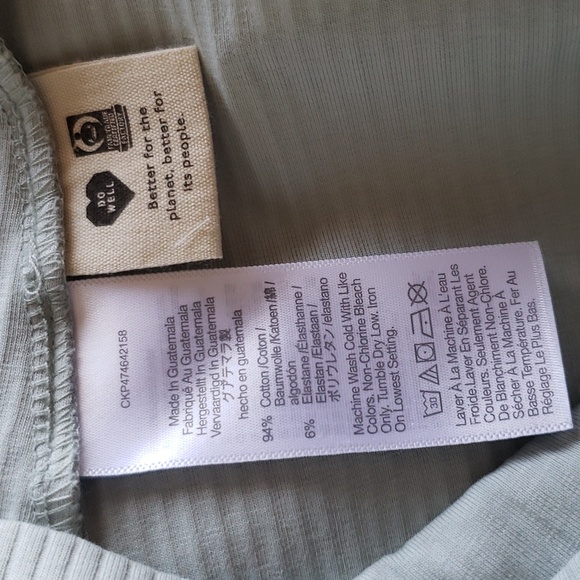 Madewell new short sleeves sage green round neck women's top size L - Picture 5 of 5